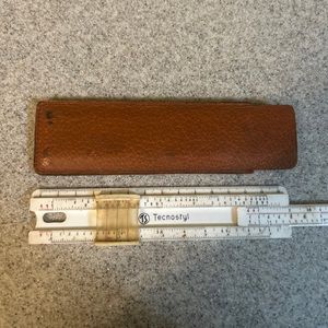 Vintage Tecnostyl slide rule Leather Case